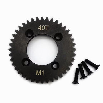 Hard Steel Center Differential Spur Gear 40T 1M Black For Team Losi Tenacity All Los232025