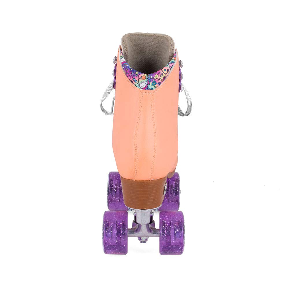 Moxi Skates Beach Bunny Roller Skates for Women, Size 10, Peach Blanket, Aluminum Model GP-81313
