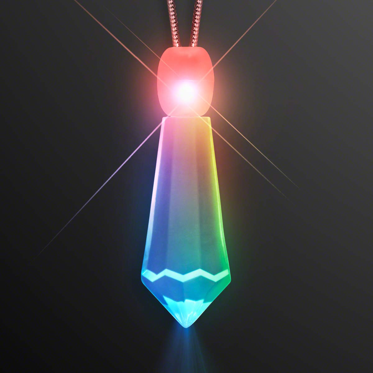 Set of 5 Mystic Crystal Light Up Necklaces with Color Change LED Pendant