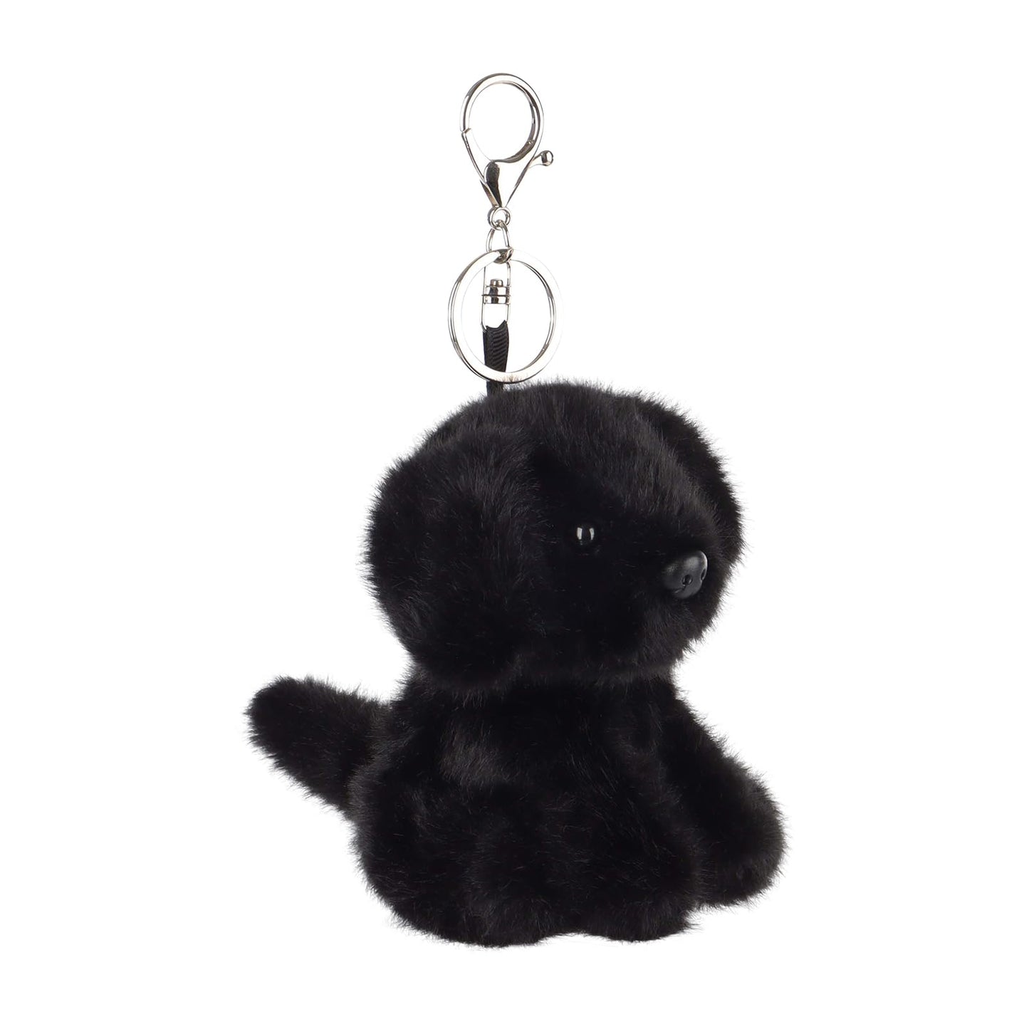 Apricot Lamb Plush Labrador Dog Puppy Stuffed Animal Keychain For Kids Bag, Purse, Backpack, Handbag (4.7 Inches) (Black)