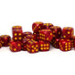 25 Count Pack of 12mm D6 Dice - Matching Collection of 6 Sided Dice with Pips (Fire Swirl)