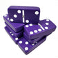 Marion Domino Double 6 Purple Tiles With Spinners, Jumbo Tournament Size In Black Elegant Velvet Bag