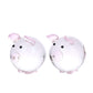 Jaswass Crystal Pig Figurine Mini Glass Animal Figurine Collectible Statue Set Of 2 For Decoration, Small Crystal Pig Decorative