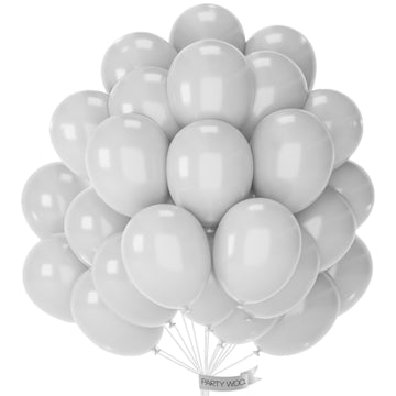 Partywoo Pastel Gray Balloons, 50 Pcs 12 Inch Pale Gray Balloons, Gray Balloons For Balloon Garland Or Balloon Arch As Party Decorations, Birthday Decorations, Baby Shower Decorations, Gray-Y76