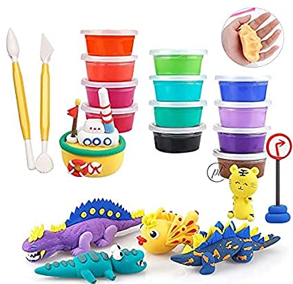 Promote Trader Air Dry Clay, 12 Colours Modelling Clay For Kids, Air Dry Clay & Dough In Value Pack, Soft & Stretchable Diy Magi