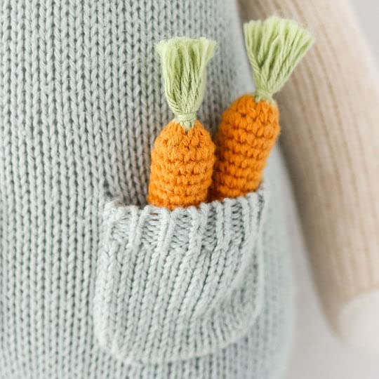 cuddle + kind Henry The Bunny Hand-Knit Doll, 13" Little Size, Multi-color, 100% Cotton, Fair Trade, Heirloom Quality