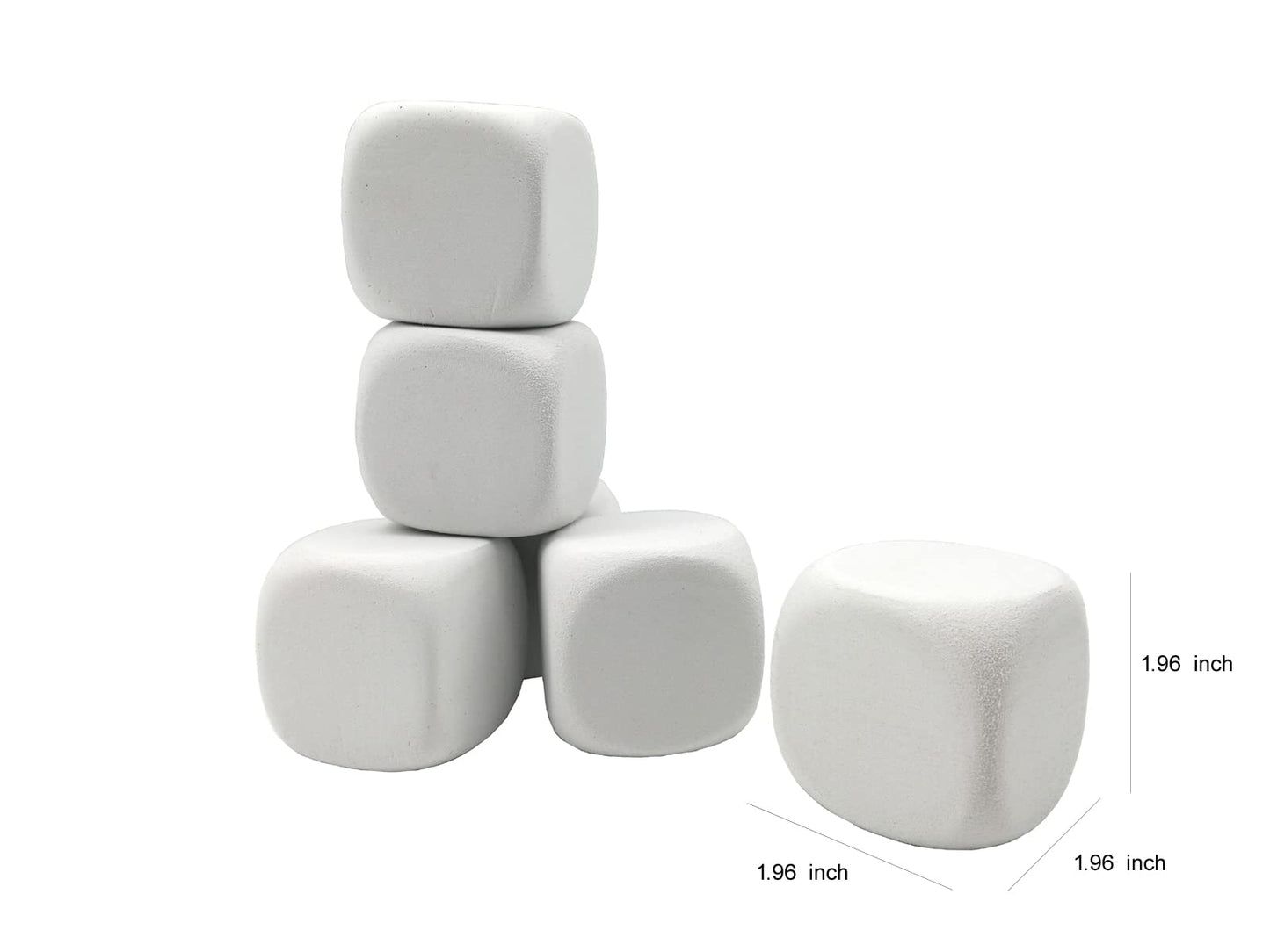 Qidiwin White Eva Foam Dices For Kids Graffiti-Building Blocks,Creative Painting, Party Supplies, 1.96 Inchs,18Pcs