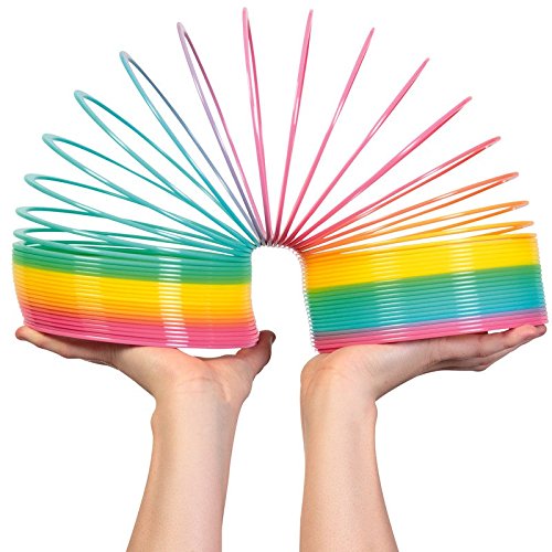 Liberty Imports 6 Jumbo Rainbow Coil Spring - Giant Classic Novelty Toy, Big Fun Large Magic Walking Magic Spring for Fidget and