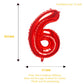32 Inch Red Number 6 Balloons Foil Ballon Digital Birthday Party Decoration Supplies (Red Number 6 Balloon)