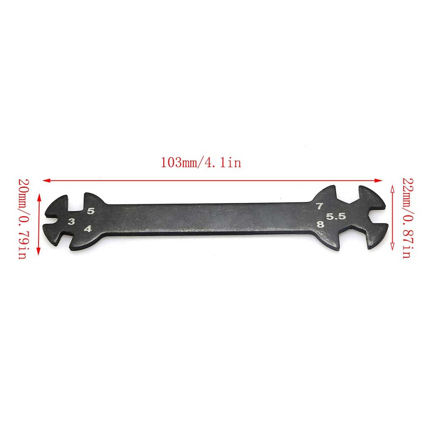 Rlecs Rc Car Multi-Function Tool - 6 In 1 Special Wrench 3/4/5/5.5/7/8Mm For Turnbuckles & Nuts