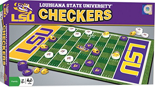 MasterPieces Family Game - NCAA LSU Tigers Checkers - Officially Licensed Board Game for Kids & Adults, 13 x 21