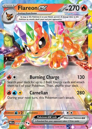 Pokemon - Flareon ex 014/131 - Prismatic Evolutions - Double Rare - Foil Single Card