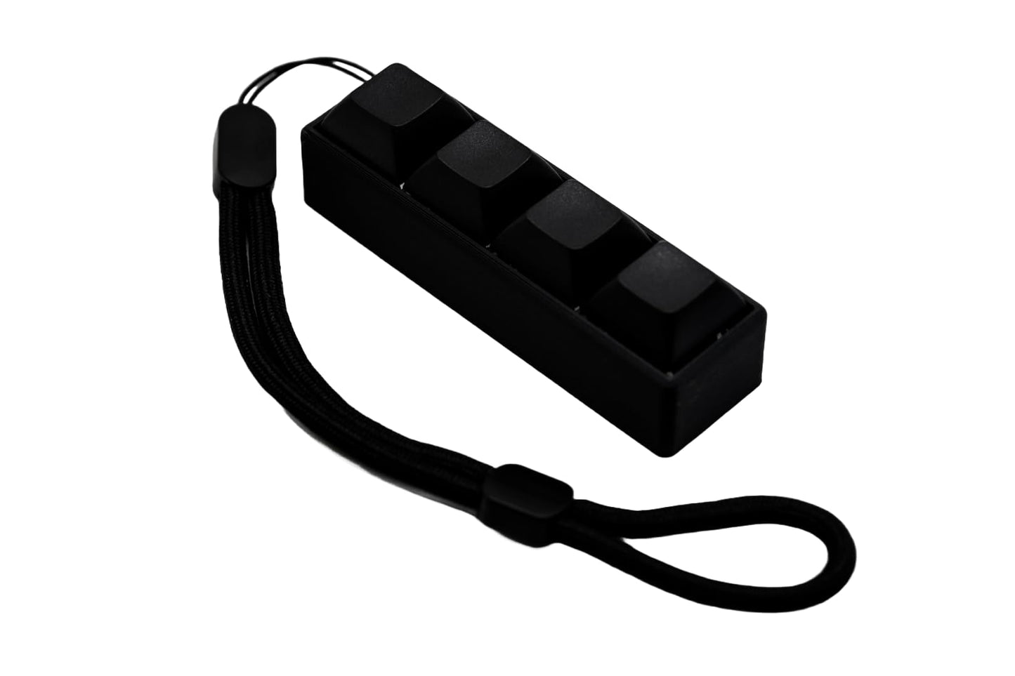 Zkeebs Four-Button Mechanical Switch Fidget Toy | Stress Relief, ADHD | Black Base, Black Keycaps, PLA Material