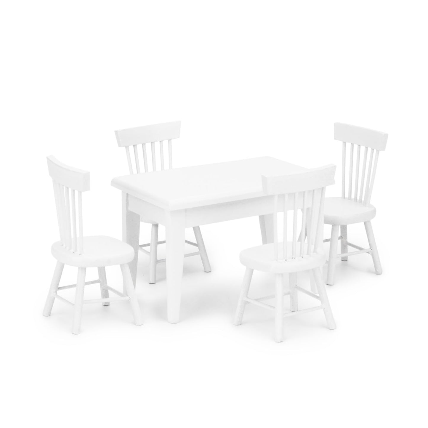 Miniature Dining Table & Chair Set For Dollhouse 1 12 Scale Wooden Furniture Model 5Pcs Doll House Mini Classic Decoration Acces