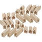 Wooden Train Track 100 Piece Pack - 100% Compatible with All Major Brands including Thomas Wooden Railway System - By Right Trac
