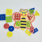 Toyartsy Butterfly Sort & Stack Wooden Peg Board Shapes Colors Geometric Pattern Recognition | Early Education Preschool Montess