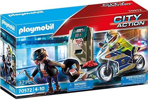 Playmobil Bank Robber Chase Set - Multicolor Plastic Toy - 24.8 x 7.0 x 14.2 cm - Model 70572