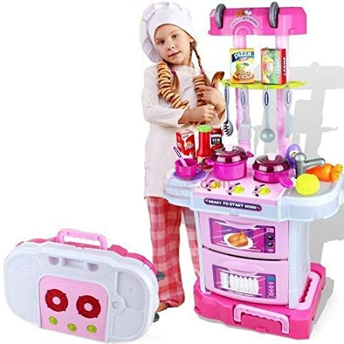 MANAKI ENTERPRISE 3 in 1 Little Chef Kids Kitchen Play Set with Light & Sound Cooking Kitchen Set Play Toy/Pretend Play Kitchen 