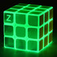 3X3 Fluorescent Speed Cube Glow In Dark Magic Speed Cube 3-D Brain Teasers Iq Puzzles For Kids And Adults (Green Fluorescent)