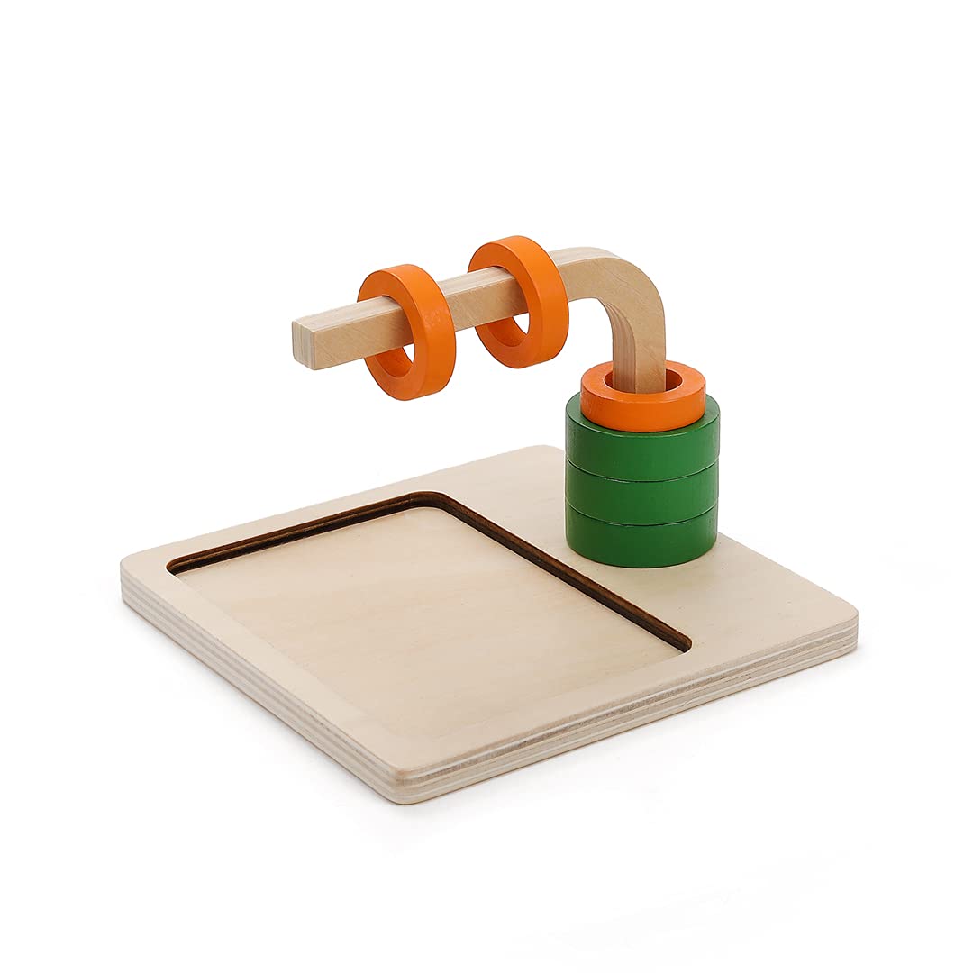 Meyor Montessori Wooden Curved Horizontal Pins 3-6 Years Old Children'S Toy, Used To Exercise Hand-Eye Coordination
