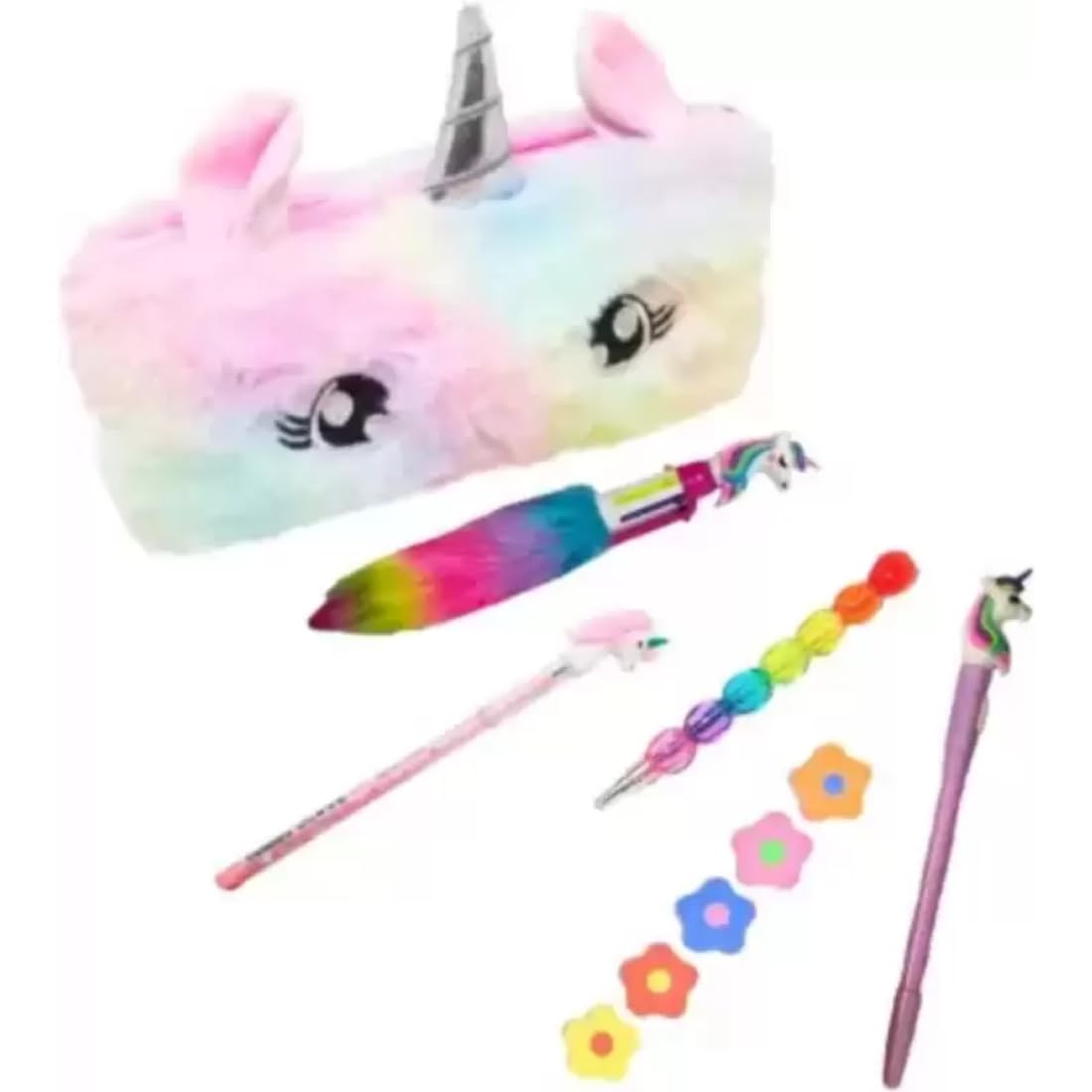 Taufa Villa Unicorn Pouch With Stationery For Girls  Pack Of 6 | Cute Unicorn Pencil Pouch Combo & Stationery Set | Pencil Box 