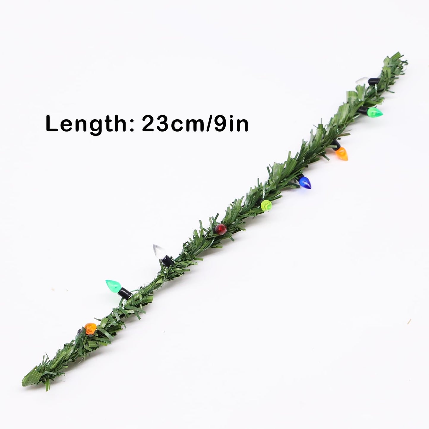Miniature Christmas Garland, Christmas Lights, Miniature Christmas Tree Lights, Artificial Pine Wired Roping With Colored Bulbs