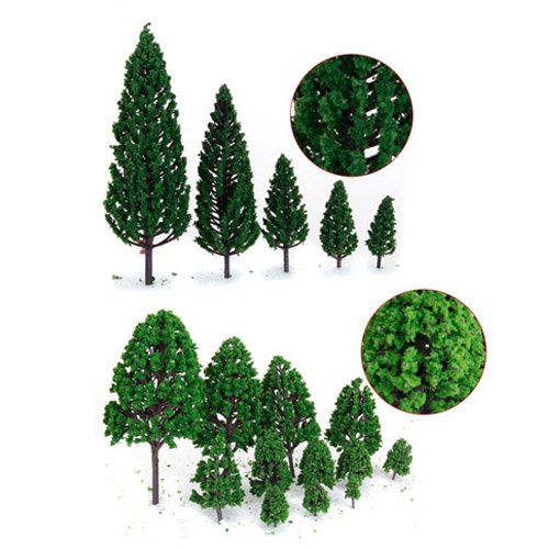 29pcs Mixed Model Trees 1.5-6 inch(4-16 cm), OrgMemory Ho Scale Bushes, Diorama Supplies, Plastic Trees for Projects, Model Trai