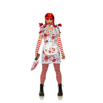 Seeing Red Evil Fast Food Girl Includes Dress, Apron, Gloves, Wig (Medium)