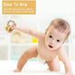 Vicloon Baby Teether Toys, Silicone & Natural Wood Teether Ring, Baby Teething Toys For Babies 0 Months+, Silicone Chewable Ring