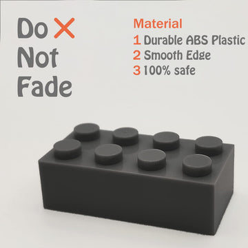 Huizdq 200 Piece Classic Building Bricks, 2X4 Building Blocks Stem Creative Building Toys, Dark Grey