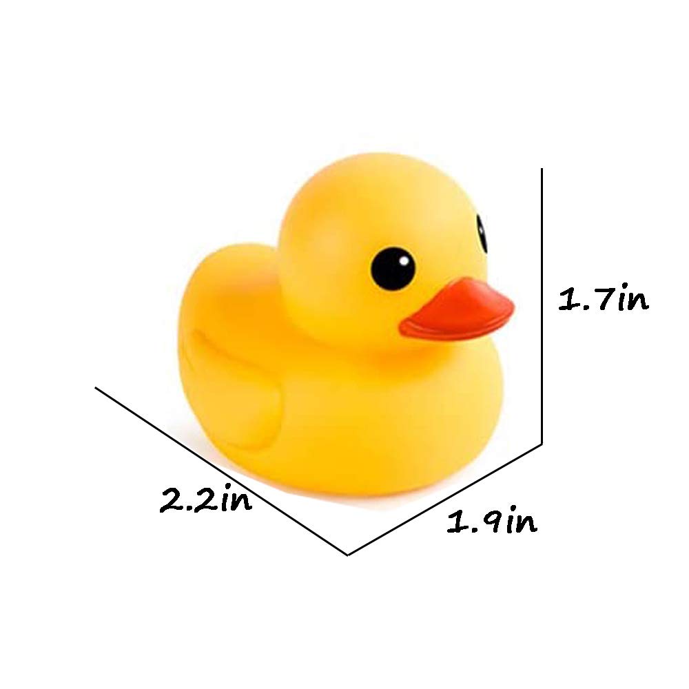 UMBWORLD Preschool Bath Toys Rubber Floating Squeaky Baby Wash Shower Toy for Toddlers Kids Party Decoration 12 Pcs (Yellow Duck
