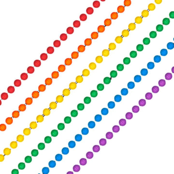 Blinkee Smooth Round Opaque Bead Mardi Gras Necklace Assorted Pack Of 12