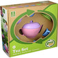 Green Toys Tea Set, Pink 4C - 17 Piece Pretend Play, Motor Skills, Language & Communication Kids Role Play Toy. No BPA, phthalat