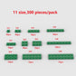 300 Piece Green Building Plate Bulk Assortment Pack, Green Small Base Plate Accessories For Building With 12 Size, Compatible Wi