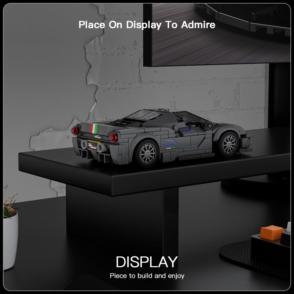 Mould King Speed Champion Car Building Toys With Acrylic Display Case, Model Race Car Toy Building Blocks Kit 27068 Collectible Racing Vehicle Set For Kids Age 8+ Teens Adults, 358 Pieces