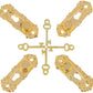4 Set Gold 1/12 Miniature Door Knob Lock And Key Dollhouse Decoration Accessories