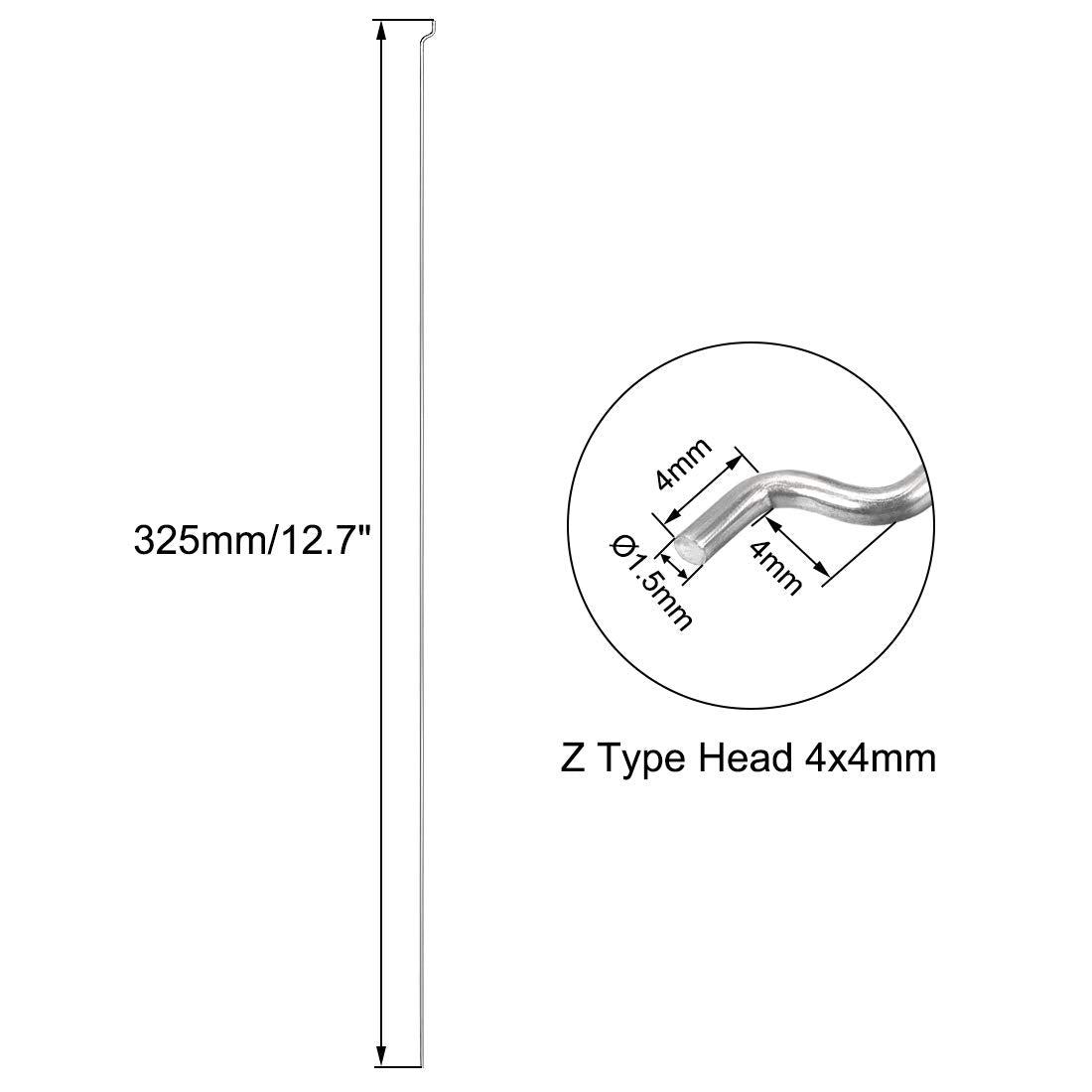 Uxcell 1.5Mm X 325Mm (12.7 Inch) Steel Z Pull/Push Rods Parts For Rc Airplane Plane Boat Replacement (Pack Of 5)