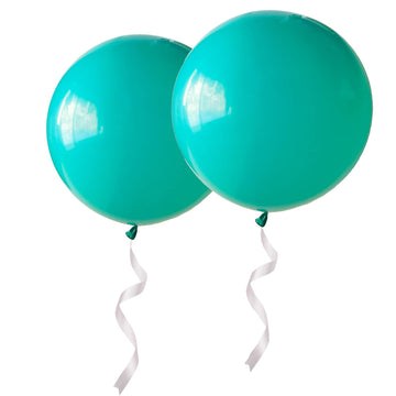 Oupking Giant 36 Inch Teal Blue Balloons - Thick Latex Big Round Balloons 6 Packs