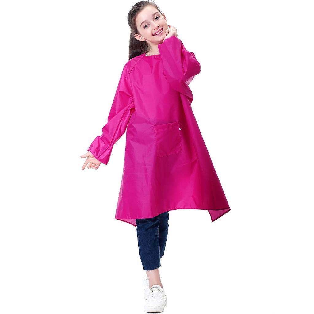 Royar beauty Kids Art Smock, Waterproof Apron with Pocket for Children, Artist Painting Aprons Smocks with Long Sleeve