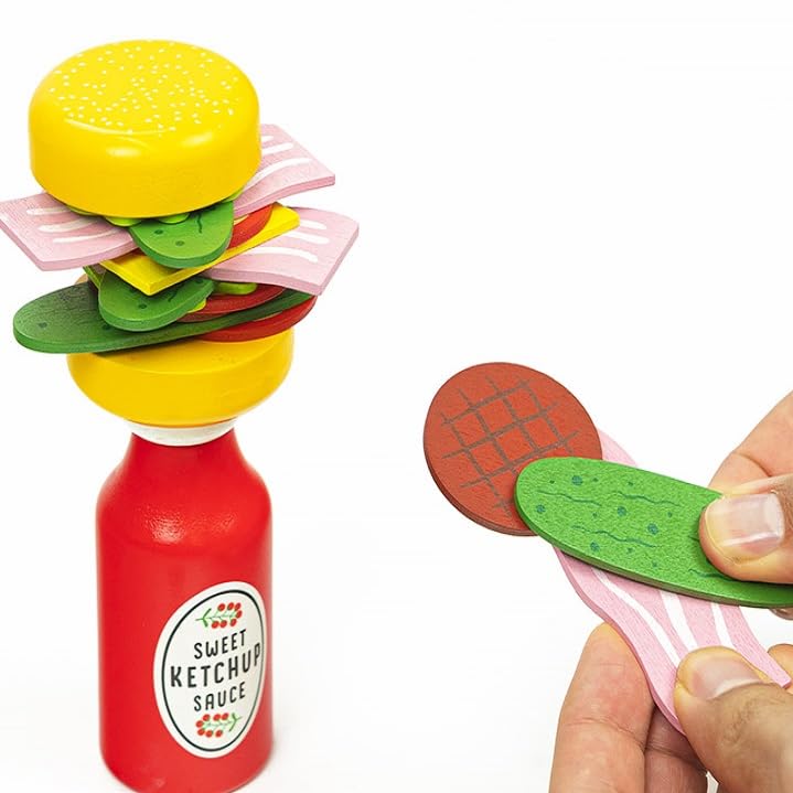 Professor PUZZLE Burger Balance Stacking Game - One Size, Blue, Plastic, Model FD5243