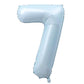 40-Inch Light Blue Number 7 Balloons With Crown, 7Th Birthday Decorations For Boys Girls, Children'S Birthday Party Supplies. (L