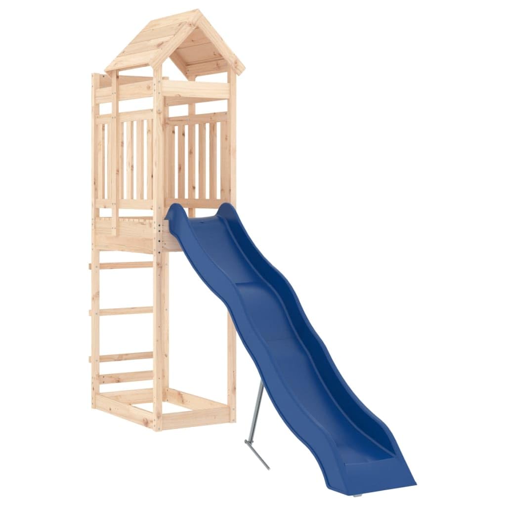vidaXL Outdoor Playset in Solid Pine Wood - Playground with Wave Slide, Sandpit, Platform for Ages 3-8 - Home Garden Climbing Fr