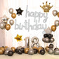 Beishida Silver Happy Birthday Balloon Banner 16 Inch Foil Mylar Birthday Letter Balloon Sign Hand Write Happy Birthday Balloons