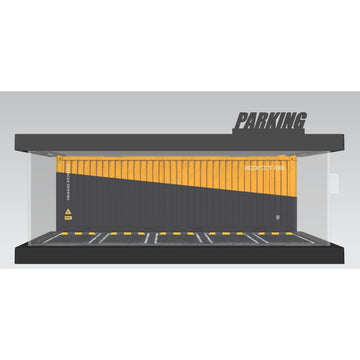 Hot Cars Wheels Display Case - 1/64 Scale Die-cast Model Car Display Case with LED Light and Acrylic Cover  Hot Diecast Wheels Parking Garage Dioramas with 9 Parking Spaces (Container)