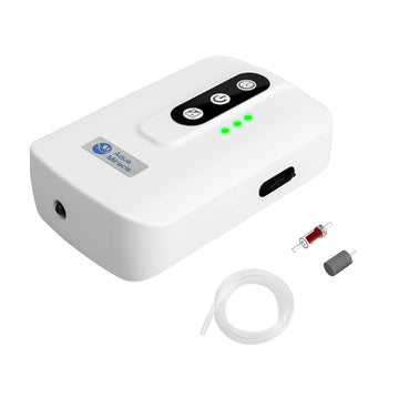 Aquamiracle Lithium Battery Powered Portable Aquarium Air Pump For Fish Tank Up To 60 Gals, Usb Rechargeable Aquarium Bubbler Ae