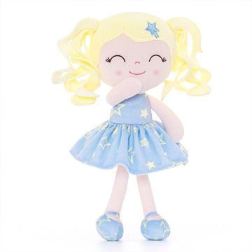 Gloveleya Baby Dolls Soft Snuggly First Baby Girl Gifts Soft Doll For Girls With Star Printed Blue Dress 12Inches Galaxy Series
