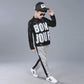 LOLANTA Kids Dance Costume Boys Girls Sequins Hip Hop Clothes 80s 90s Outfits Shiny Dress Up Dancewear(Silver,6-7)