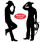 Beistle , 4 Piece Cowboy Silhouettes, 35 & 37 (Black)