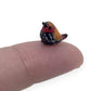 Witnystore Tiny ? Inch Red Avadavat Strawberry Finch Bird Figurine - Miniature Hand Made Painted Ceramic Birds Aves Colorful Por