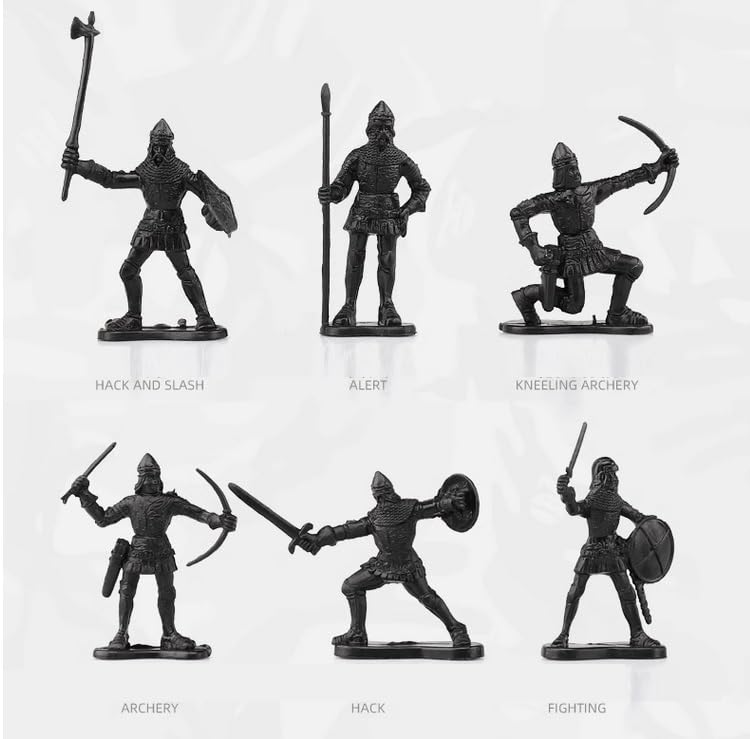 Enajucy Medieval Castle Knights Toy Soldier - Army Figures Miniature Playset With Arrow Tower, Soldiers, Ram, Fence (Arrow Tower